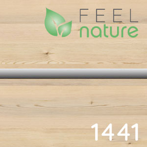 Frontfarbe: Polar Pinie quer Nachbildung - chromfarbene Einlage