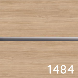 Frontfarbe: Tropea Eiche quer Nachbildung - chromfarbene Einlage