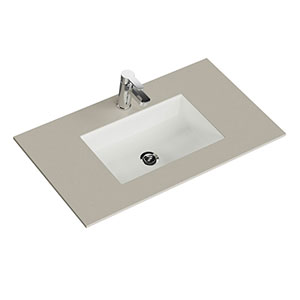 Waschtisch-Typ: Krion-Waschtisch - 91 cm, Sand Natur, Clou-Überlauf