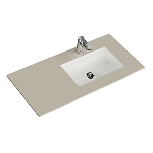 Waschtisch-Typ: Krion-Waschtisch - 106 cm, Sand Natur, Clou-Überlauf