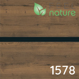 Frontfarbe: Halifax Eiche Dunkel quer NB - schwarze Einlage