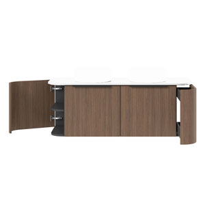 Ausführung Waschtischunterschrank: 1 Drehtür links, 1 Auszug rechts