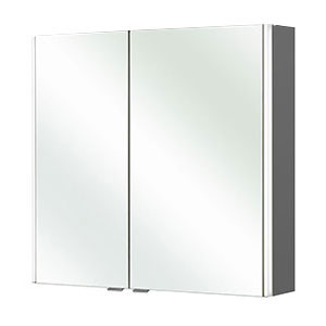 Ausführung Spiegelschrank: Große Tür rechts, kleine Tür links