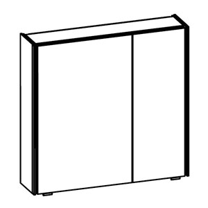 Ausführung Spiegelschrank: Große Tür links, kleine Tür rechts