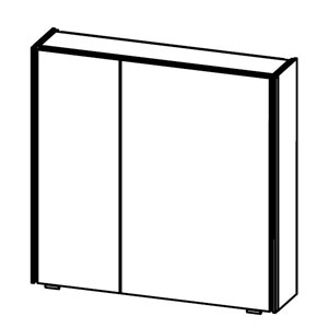 Ausführung Spiegelschrank: Große Tür rechts, kleine Tür links