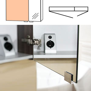 Ausführung Spiegelschrank: Doppelspiegeltüren - große Tür links