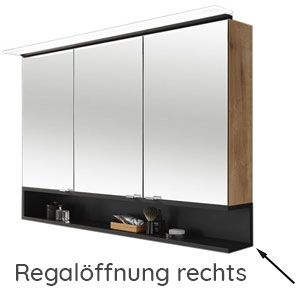 Regal Spiegelschrank: Rechts geöffnet