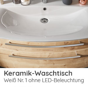 Waschtisch-Typ / -Farbe: Keramik Weiss 620 mm Breite ohne LED-Beleuchtung