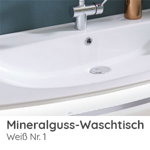 Waschtisch-Typ / -Farbe: Mineralguss Weiss 606 mm Breite