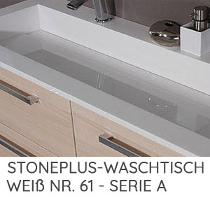 Waschtisch-Typ / -Farbe: Serie A STONEPLUS Doppelwaschtisch Weiß 1406 mm Breite