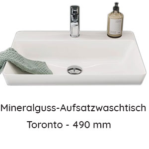 Waschtisch-Typ: Toronto - Mineralguss - 490 mm Breite