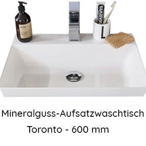 Waschtisch-Typ: Toronto - Mineralguss - 600 mm Breite