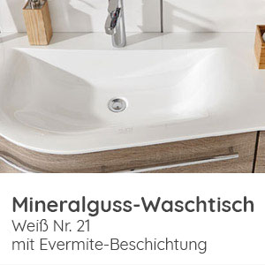 Waschtisch-Typ / -Farbe: Mineralguss Evermite Weiß 1206 mm Breite - Ablage rechts