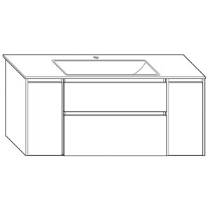 Ausführung Waschtisch mit Unterschrank: Türen in Frontfarbe