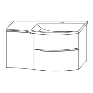 Ausführung Waschtisch mit Unterschrank: Beckenmulde rechts