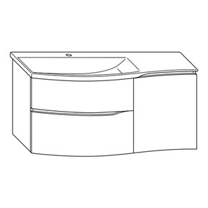 Ausführung Waschtisch mit Unterschrank: Beckenmulde links