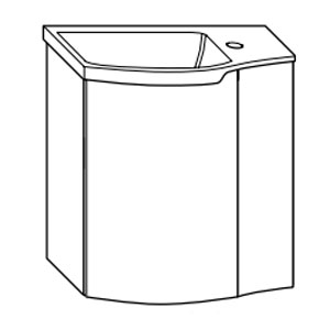 Ausführung Waschtisch mit Unterschrank: Beckenmulde links