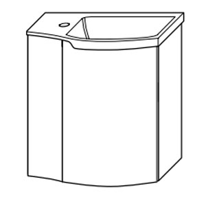 Ausführung Waschtisch mit Unterschrank: Beckenmulde rechts