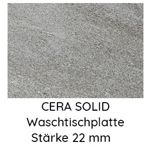 Waschtischplatte: Cera Solid - Stärke 22 mm - Tiefe 495 mm