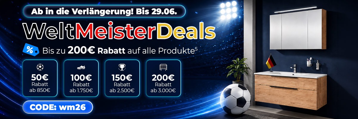 Weltmeister-Deals bei badshop.de! bis 200€ zusätzlich sparen!